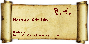 Notter Adrián névjegykártya